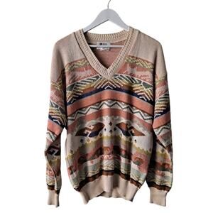 Fiji Sweater Pullover Knit Southwestern Aztec Tribal Multicolor Womens Sz 2X